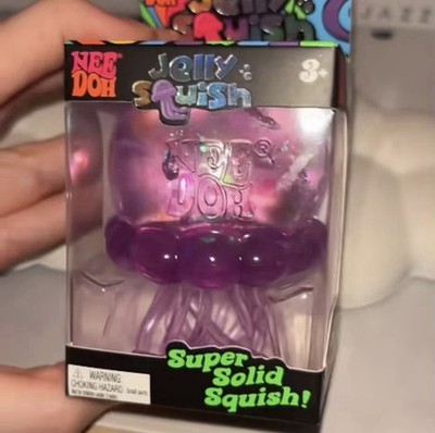 NeeDoh Jelly Squish Jellyfish Purple Super Solid Squish Stress Ball Toy
