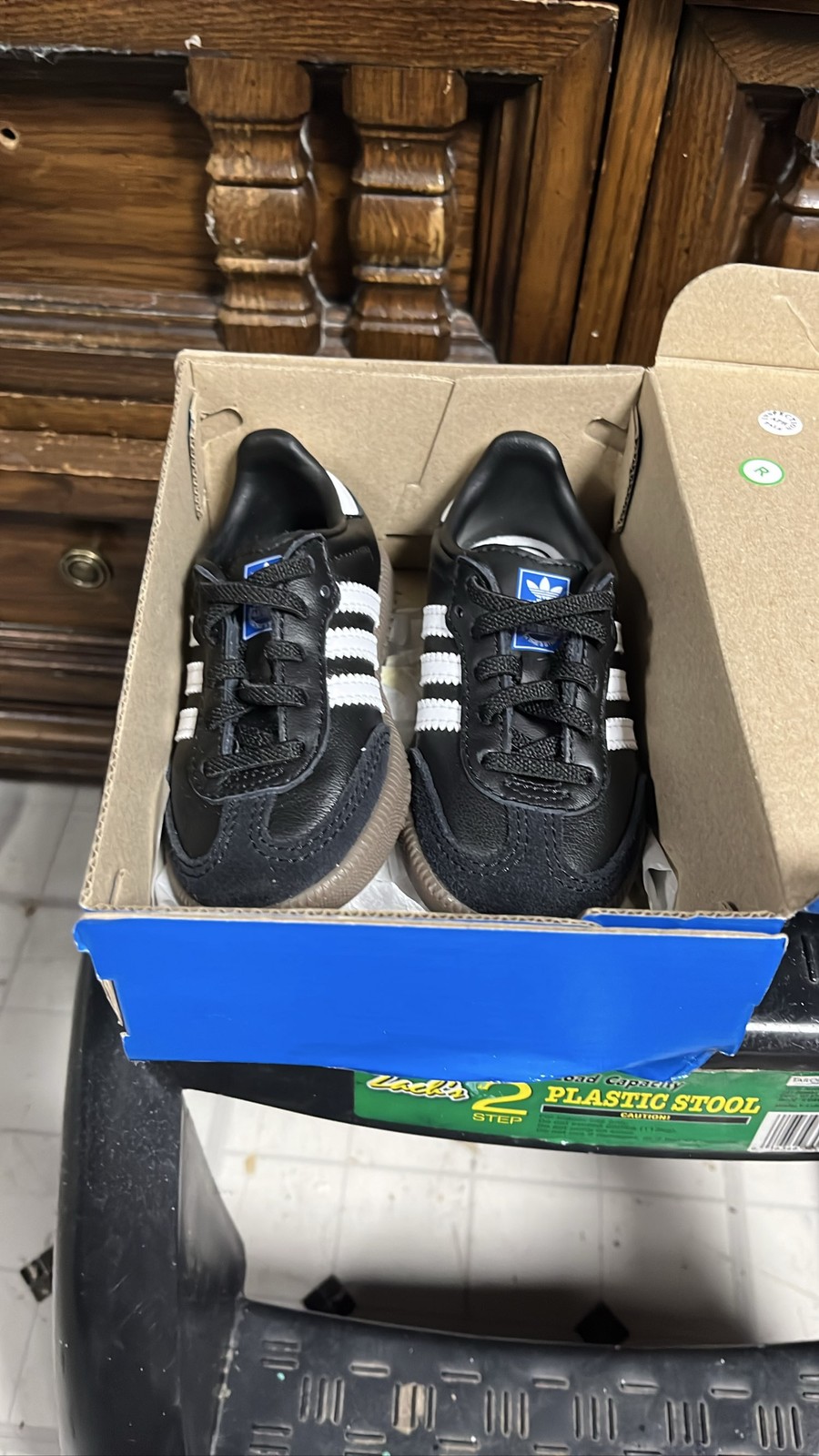 Adidas Samba OG Core Black White Gum Toddler Shoes IE3680-image