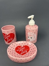 I Love Lucy Bathroom 3 Piece Set Soap Dispenser Tumbler Dish Precious Kids 2006