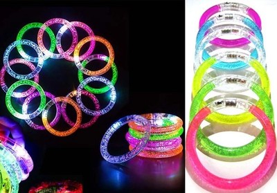 LED Leucht Blinkend Leucht Armbänder Party Club Rave Disco alle Farben