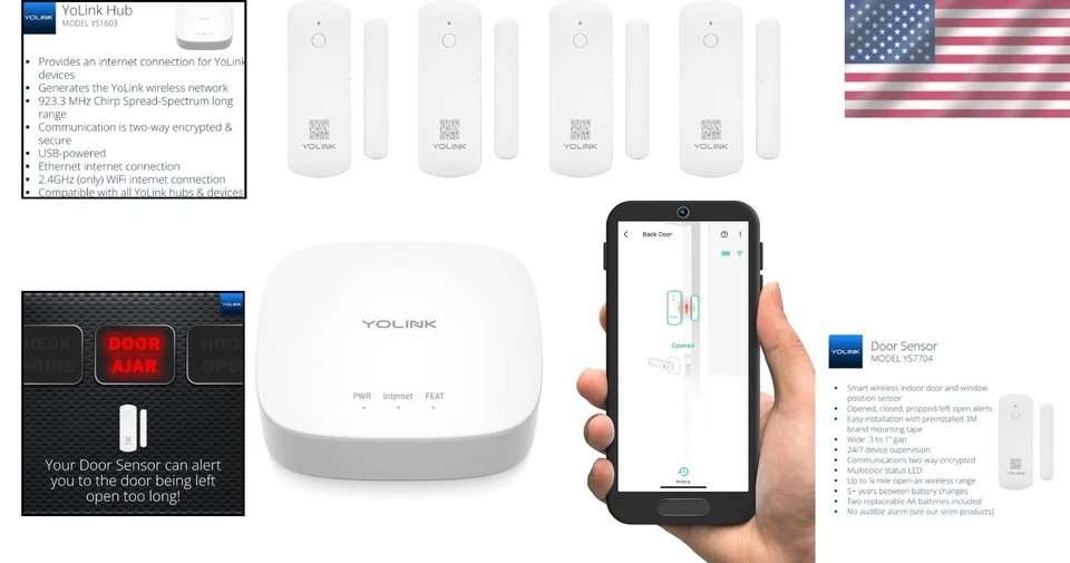 Smart Door Sensor Pack: 1/4 Mile Range, Long Battery Life - Image 2 of 4