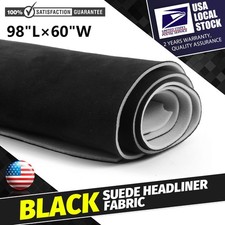 Black Suede Headliner wrap Interior Material for Car/Truck Roof Replace 98" 60"
