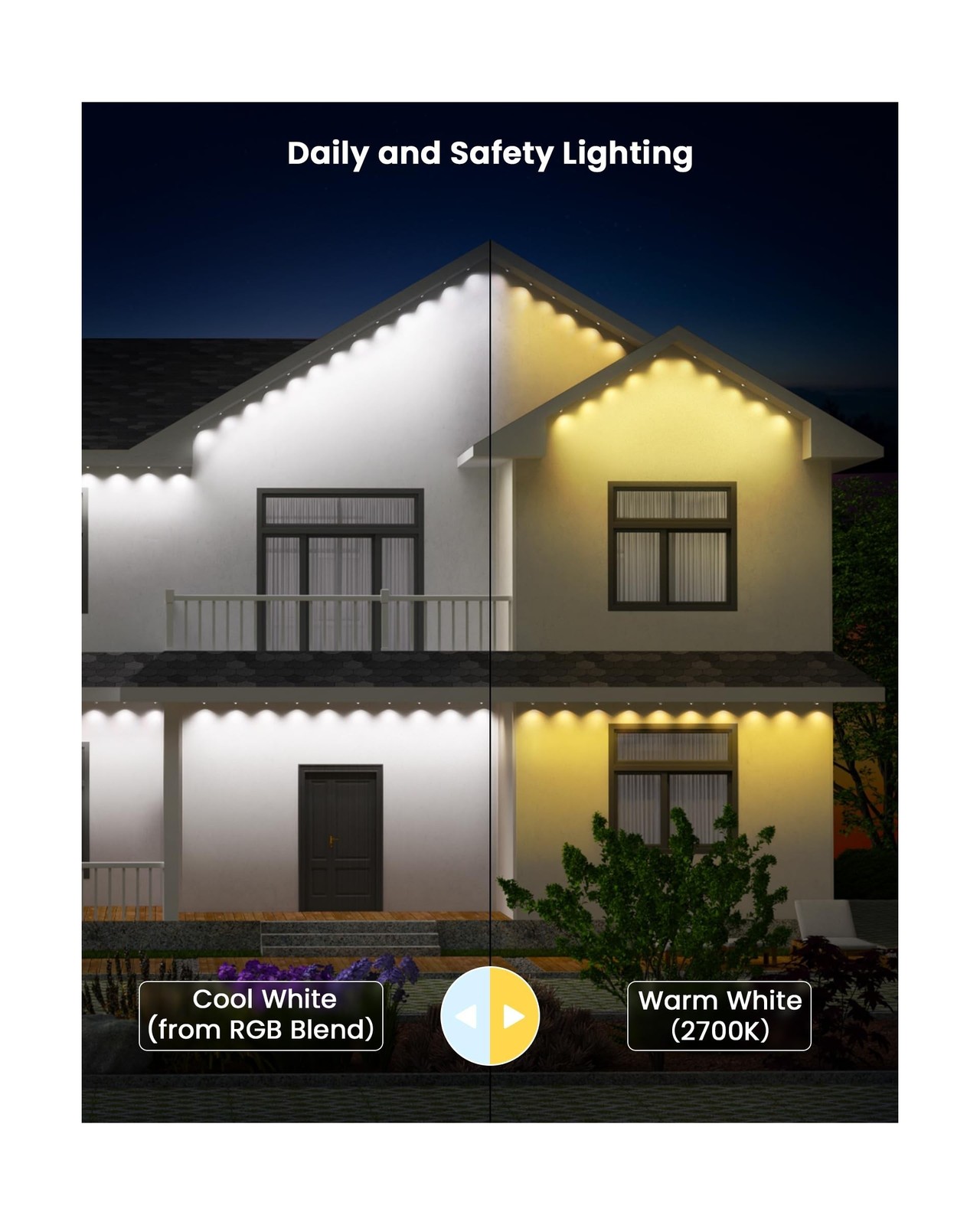 Gefolly Permanent Outdoor Lights Pro, 100ft with 60 RGBW Double-LED Lights 11...