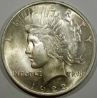 Brilliant Uncirculated 1922 Philadelphia Mint Silver Peace Dollar #43698