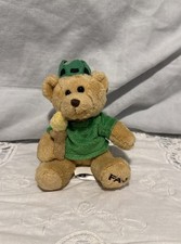 FAO Teddy Bear Plush 4" Ornament -Honey Brown with green outfit