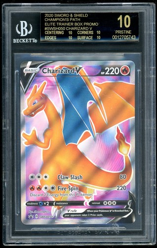 Pokemon Charizard V 2020 SSH Champion's Path ETB Promo BGS 10 Black Label