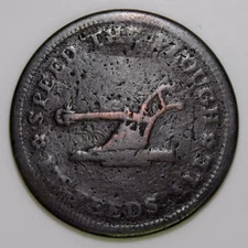 1835 NY Lansingburgh PLOUGH Hard Times Token k138