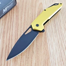 MTech Assisted Folding Knife 3.25" 3Cr13MoV Steel Blade Yellow Aluminum Handle