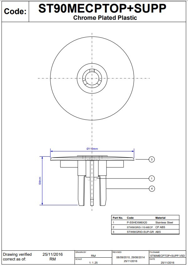 McAlpine Chrome Plated Brass Shower Trap Flange and Support For ST90 Traps - Image 3