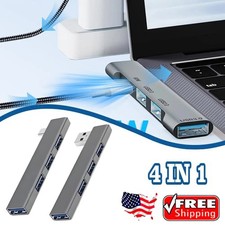 1/2x Aluminum USB C  USB Hub 4-in-1,USB 3.0,USB-C Ports for PC and More Devices