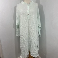 Match Point Tunic Top Women XLMint Linen Lagenlook Beachy Relaxed Fit Minimalist