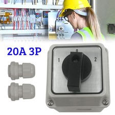 Universal 20A 3-Position Rotary Selector Rotary Cam Waterproof Changeover Switch