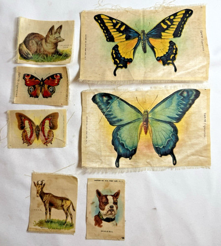 Lot of 7 Antique Tobacco Premium Silks - Tokio Butterfly (Large and Small), Nebo