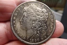 1890-P Better Date Morgan Silver Dollar AU/UNC Toned/Cleaned