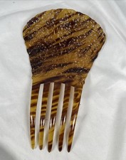 Large Celluloid Spanish Peineta Mantilla Hair Comb Vtg Faux Tortoise Shell Dance