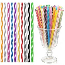 100 Reusable Stirrer Straws-Sturdy Plastic Straws Short Stir Sticks-Cinco De ...