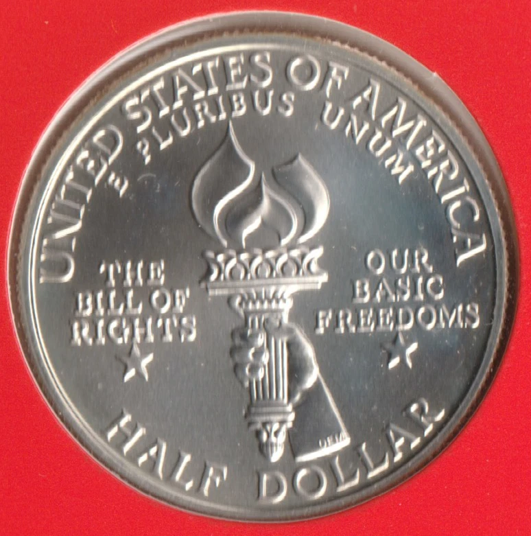 SILVER 1/2 DOLLAR WEST POINT JAMES MADISON 1993 W BILL OF RIGHT COMMEM MEDAL SET - Image 4 of 4
