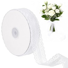 50 Yards White Lace Trim Ribbon Roll, Vintage Crochet 3cm/1.18in,