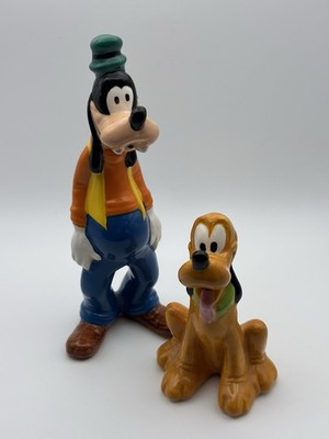 Vintage Disney Goofy & Pluto Ceramic Figurines China