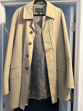 Banana Republic Men s Beige Cotton Lined Button Mid-Length Overcoat Size L