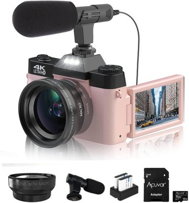 Digital Camera 4k 64MP 16X 3.0'' Content Creator Kit W/64GB TF Microphone YouTube