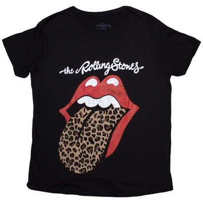 Ladies The Rolling Stones Leopard Print Tongue offiziell Frauen T-Shirt Damen