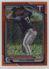2024 Bowman Chrome Prospects Orange Shimmer Refractor 21/25 Bryan Acuna 0yx2