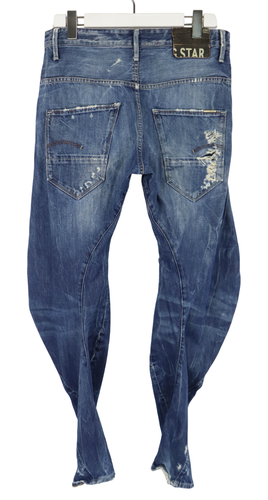 G-STAR Arc Loose Tapered Jeans Herren W31/~L30 Faded Whiskers Distressed Blau - Bild 2 von 11