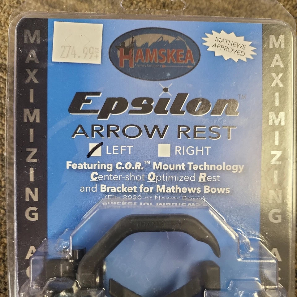 Hamskea Epsilon Arrow Rest w/ Mathews Approved Bracket - LH - Black New - Image 2 of 4