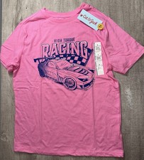 Cat  Jack Pink Race Car Racing T Shirt Kids Size 10-12 NWT