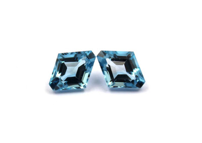 30 Ct 1 Pair Natura Blue Topaz Fancy Cut Faceted Loose GIE Certified Gemstones
