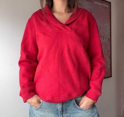 Basic Editions Red Shawl Collar Pullover Sweatshirt