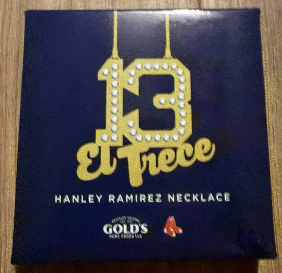 Hanley Ramirez Boston Red Sox Chain Necklace 05/01/2017 El Trece 13 MLB Baseball - Image 2 of 2