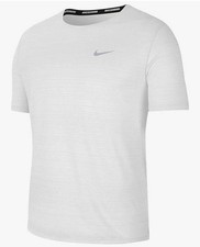 Nike Men's Dri-Fit Miler Short-Sleeve Running Top White/Reflective Silver - Med