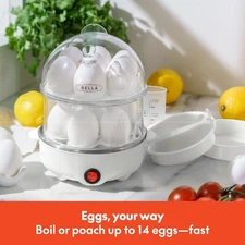 BELLA Rapid Electric 14 Egg Cooker and Omelet Maker with Auto Shut Off
