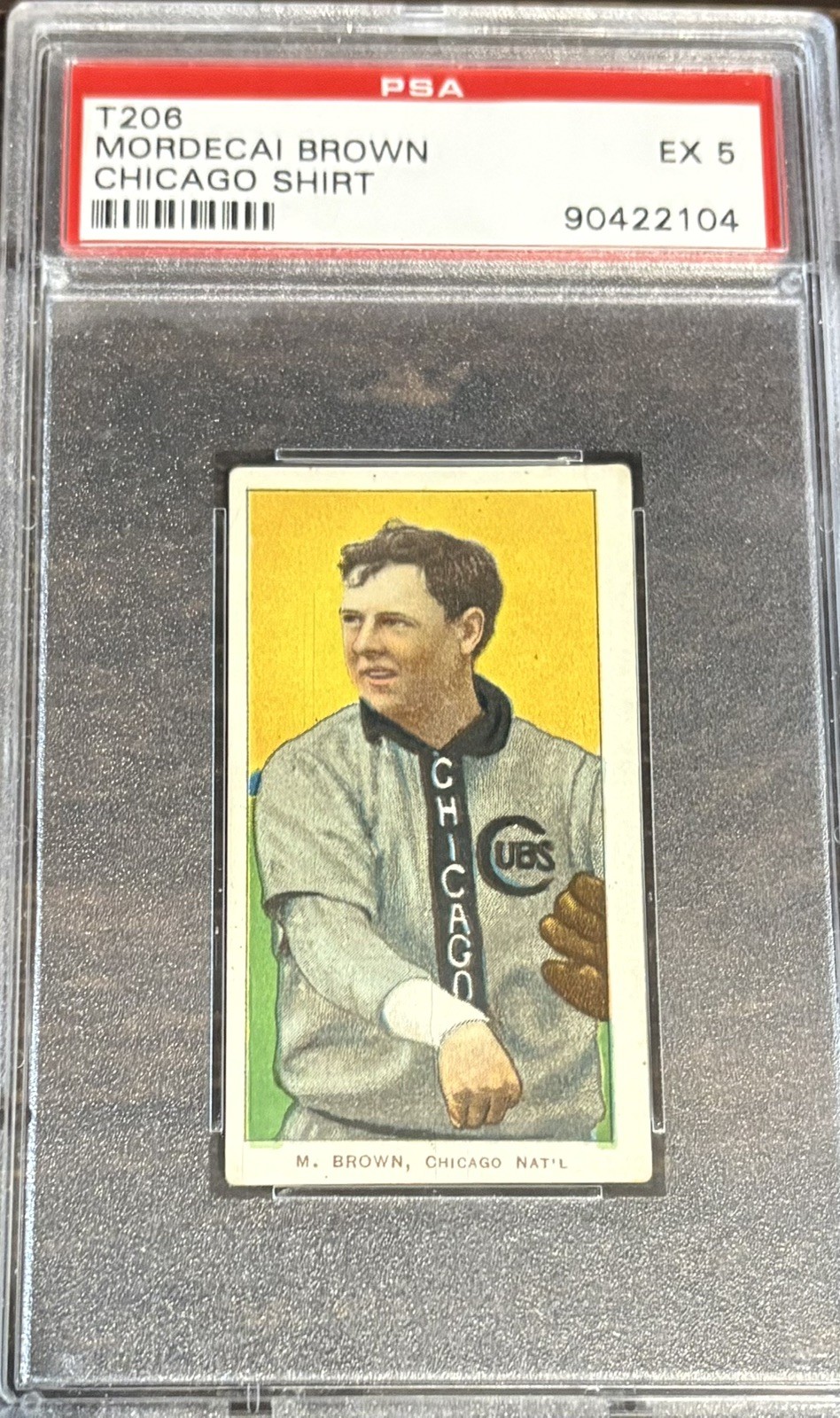 1909 T206 Mordecai Brown Chicago Cubs HOF VARIATION PSA 5- EX