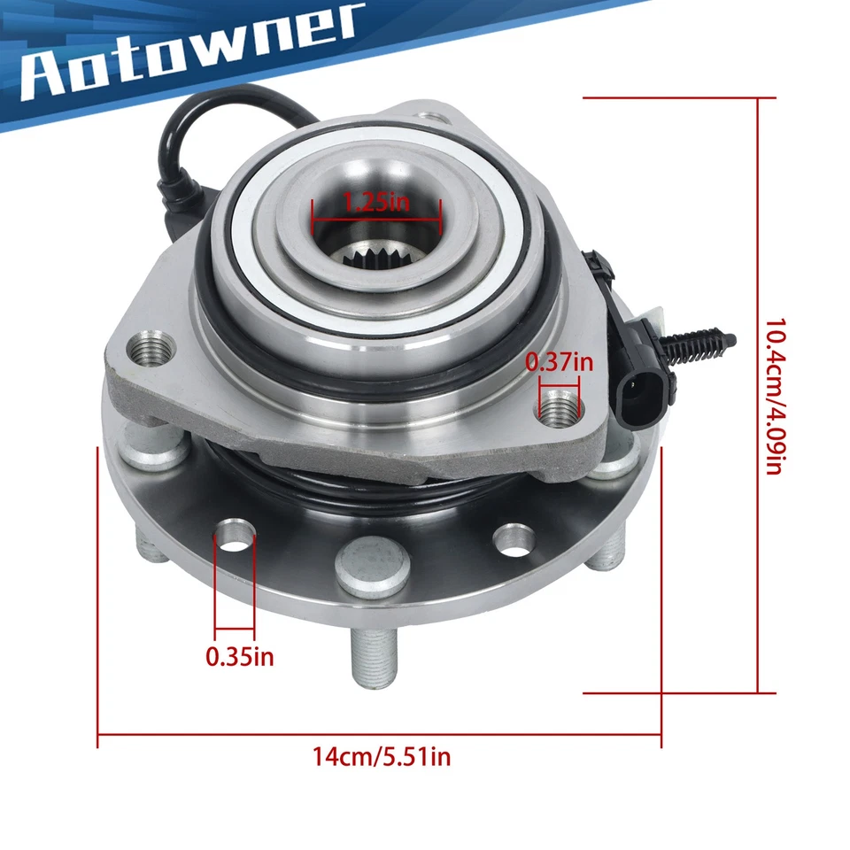 Conjunto de buje de cojinete de rueda delantera 2x para Chevy Blazer S10 GMC Sonoma Jimmy 1997-2005 Foto 2 de 4