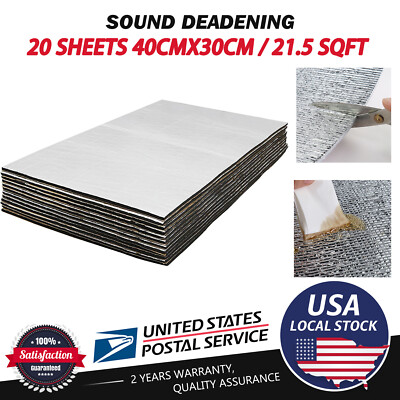 Car Heat Shield Insulation Sound Deadener Noise Proofing Block Mat 2SQM 1/4''