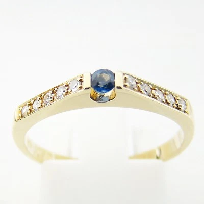 Ring Gold 585er Saphir Diamant Goldschmuck 14 kt. Edelsteine Damen - Bild 1 von 4