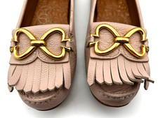 Kate Spade New York Deck Fringe Loafer Pink Leather Slip On Moccasin Shoes 7B US