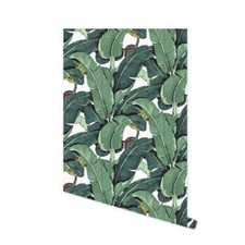 Tropical Palm Leaf Peel and Stick Wallpaper Green Banana Leaves Self Adhesive