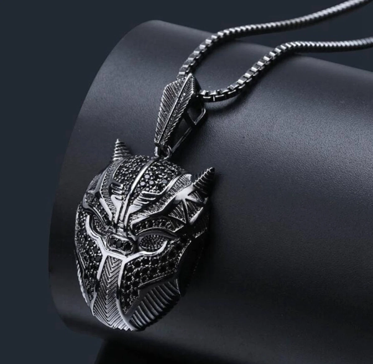 Iced out black panther pendant sale