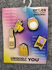 Crocs Jibbitz Charms -Winner 5 Pack- GOAT World Champions Ring Uniquely You