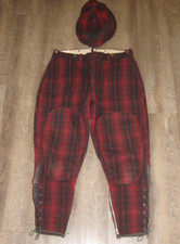 WOOLRICH MACKINAW VTG Hunting Pants Hat Men's 34 Wool Plaid 40s 50s RARE USA