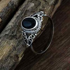 Black Onyx Silver Ring , 925 Sterling Silver Ring ,Handmade Silver Ring