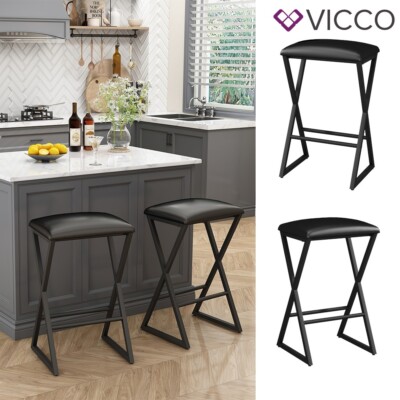 Barhocker Vault Schwarz 30 x 40 cm 2er Set Vicco