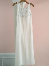 Vintage Full Miss Elaine Double Layer Chiffon Nightgown Sleeveless White 60s