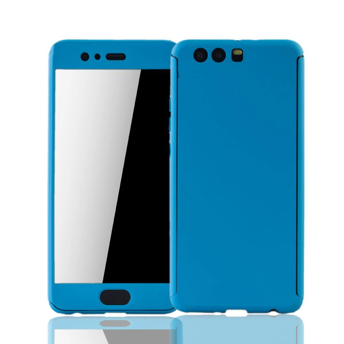 Hkess Custodia per Huawei P Smart 2019 /Honor 10 Lite Magnetica Cover 360 Gradi Protezione Forte Adsorbimento Magnetico con Bumper in Metallo Ultra Sottile Trasparente Indietro Vetro Temperato Cover