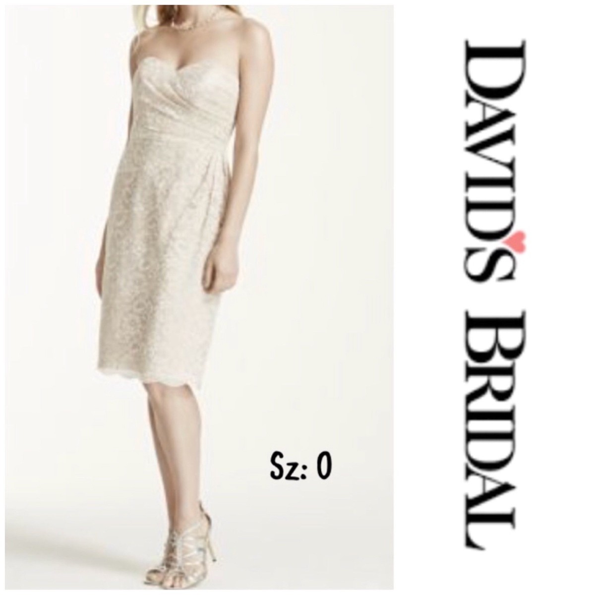 NWT Womens David's Bridal Short All Lace Dress Sz:0 | eBay