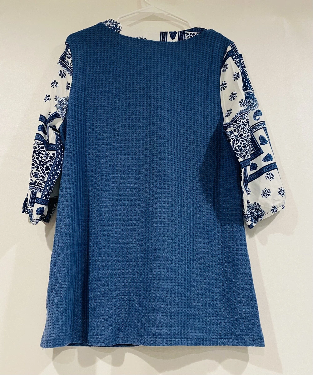New Women s Rotita V Neck Tribal Print 3 4 Sleeve Tunic Pullover